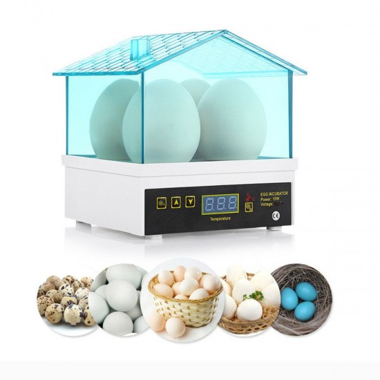 4 Mini Egg Incubator Digital Semi-Automatic HatcherFor Chickens Ducks Goose Birds Quail