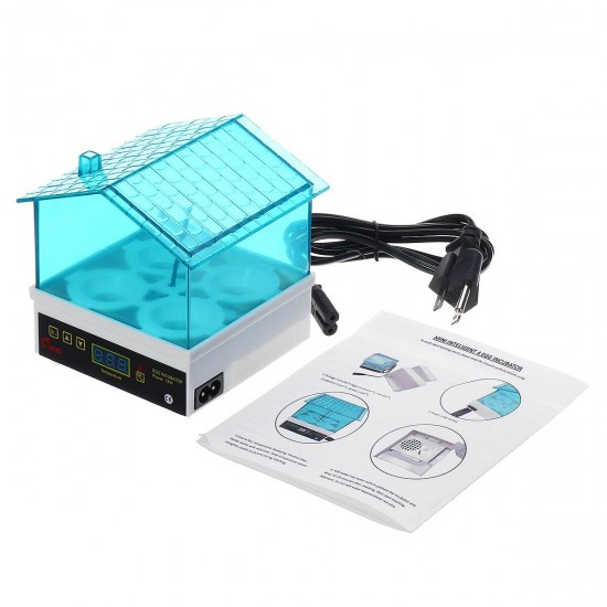 4 Mini Egg Incubator Digital Semi-Automatic HatcherFor Chickens Ducks Goose Birds Quail