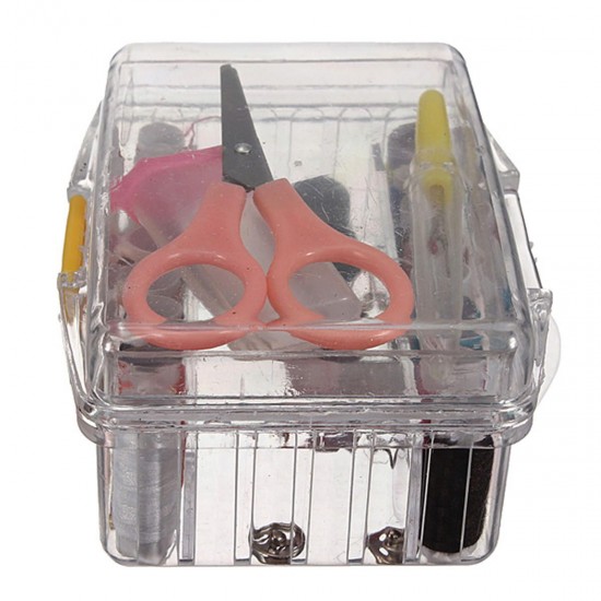 40Pcs/Set Sewing Kit Thread Threader Needle Tape Measure Scissor Thimble Storage Box