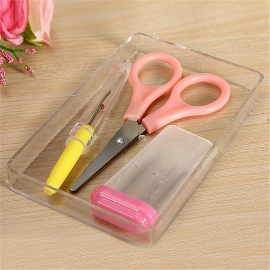 40Pcs/Set Sewing Kit Thread Threader Needle Tape Measure Scissor Thimble Storage Box