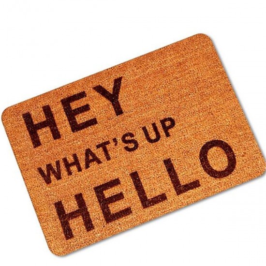 40x60cm Non Slip Rubber Floor Mat Funny Hey Hello Welcome Front Doormat Indoor Outdoor