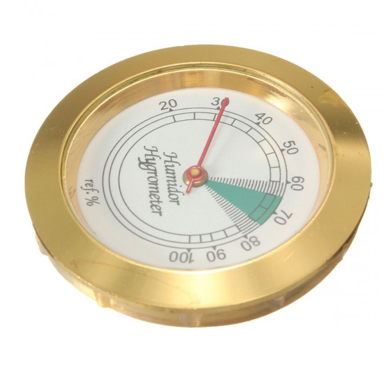 43mm Diameter Precision Analog Hygrometer Moisture Meter For Tobacco Cigar Humidor