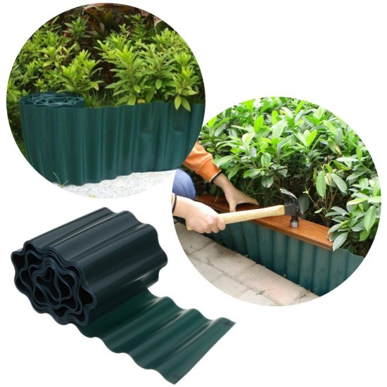 4''/6''/8'' Green Plastic Lawn Edging Decorative Fence Path Border Plant Beds