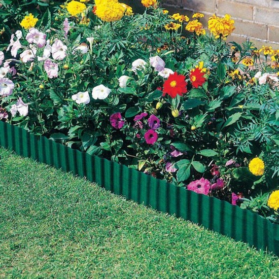 4''/6''/8'' Green Plastic Lawn Edging Decorative Fence Path Border Plant Beds