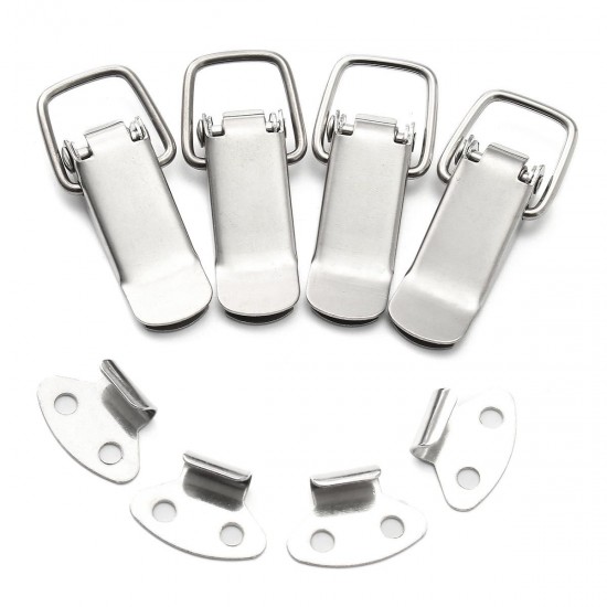 4Pcs 201 Stainless Steel Spring Toggle Latch Catch Hasp Clamp Clip Duck Billed Buckles