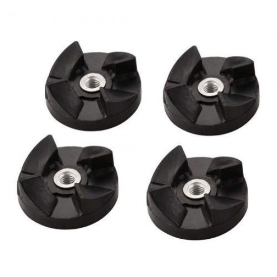 4Pcs Black Rubber Gear Spare Replacement Parts for Magic Bullet Cross and Flat Blade