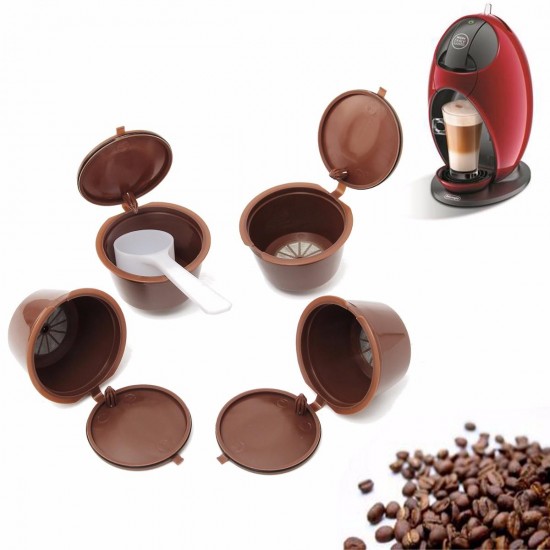 4Pcs Reusable Coffee Capsules Coffee Filter for Dolce Gusto Machine