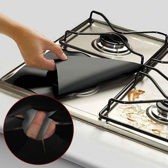 4Pcs/8Pcs/10Pcs Gas Range Stove Top Burner Cover Protector Reusable Liner Cook Non-stick