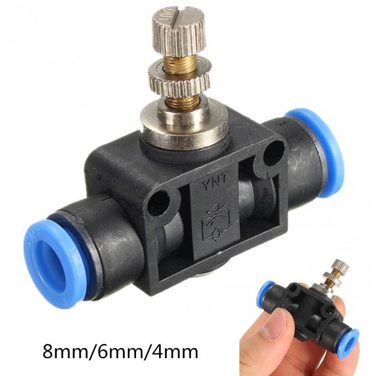 4mm 6mm 8mm OD Airflow Speed Control Valve Tube Hose Water Pneumatic Push In Fitting