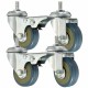 4pcs Heavy Duty Rubber Swivel Castor Wheels Trolley Furniture Caster