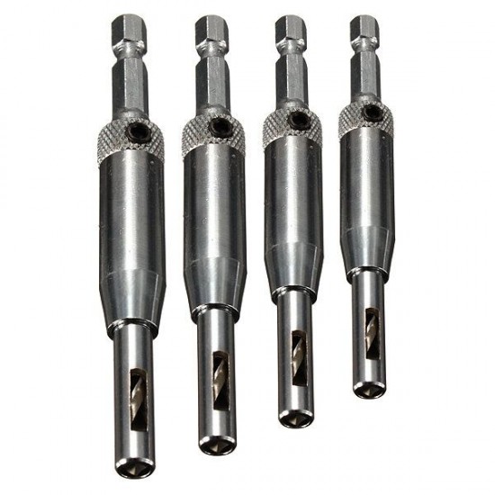 4pcs Self Centering Hinge Wood Drill Bits Set 5/64 7/64 9/64 11/64