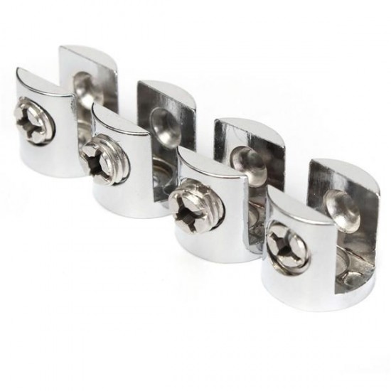 4pcs Zinc Alloy Small Glass Shelf Strong Support Clamps Brackets 6-8mm