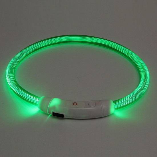 50CM Pet Dog Rechargeable USB Waterproof LED Flashing Light Band Collar