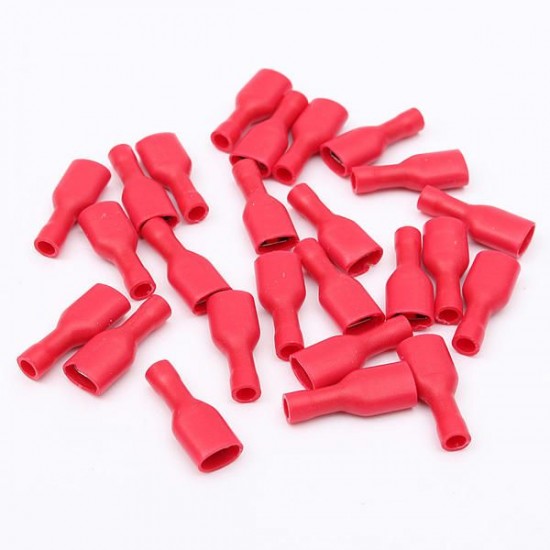 50Pcs 0.5-2.5mm² Red & Blue 6.3mm Female Insulated Spade Crimp Wire Connector Terminal