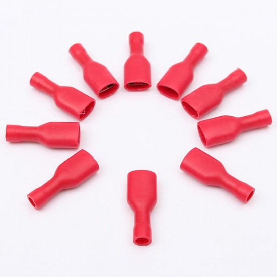 50Pcs 0.5-2.5mm² Red & Blue 6.3mm Female Insulated Spade Crimp Wire Connector Terminal