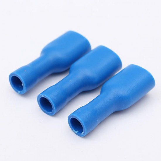 50Pcs 0.5-2.5mm² Red & Blue 6.3mm Female Insulated Spade Crimp Wire Connector Terminal