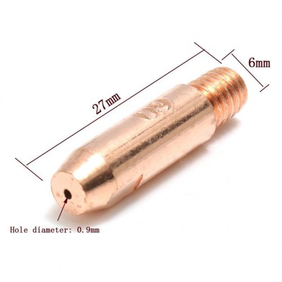 50Pcs Copper Contact Tip Holder 0.9x6mm For MB24 MIG MAG Welding Torch Copper