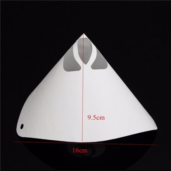 50pcs 9.5x16cm Paper Paint Strainer Funnel Nylon Filter Conical Mesh White