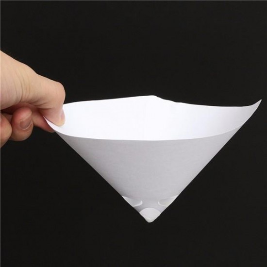 50pcs 9.5x16cm Paper Paint Strainer Funnel Nylon Filter Conical Mesh White