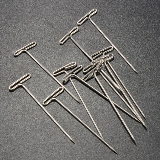 50pcs Stainless Steel T Pin DIY Modelling Brooch Badge Sewing Crafts 38mm Length