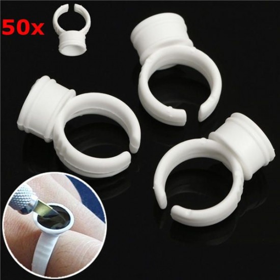 50pcs White Pigment Holder Ring Glue Rings Ink Holders