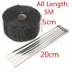 5M Black High Heat Insulation Fiber Glass Wrap Exhaust Header Pipe Tape