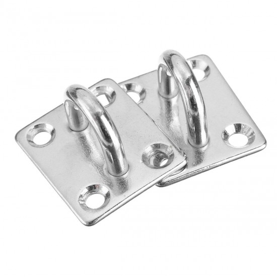 5PCS 304 Stainless Steel Pad Eye Plate Marine Boat Hardware Hook M5 Heavy Duty