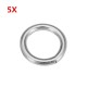 5Pcs 3x20mm 304 Stainless Steel Round O Ring Welded Marine Rigging Strapping Hardware