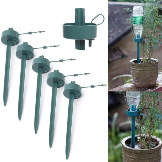 5Pcs Automatic Adjustable Flow Rate Drip Watering Spike Device for Garden Plant Irrigation