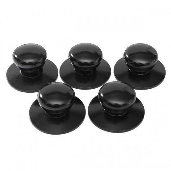 5Pcs Black Plastic Cover Handles Knobs For Pot Saucepan Kettle Lid