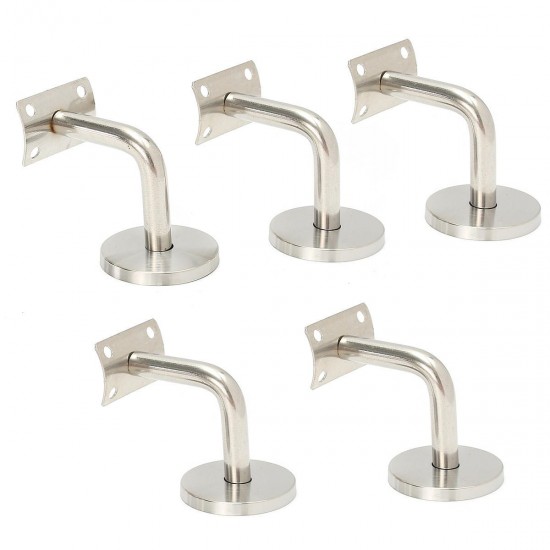 5pcs Stainless Steel Handrail Brackets Stair Guard Rail Wall Mount Brackets