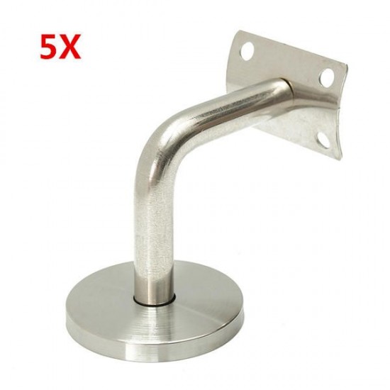 5pcs Stainless Steel Handrail Brackets Stair Guard Rail Wall Mount Brackets