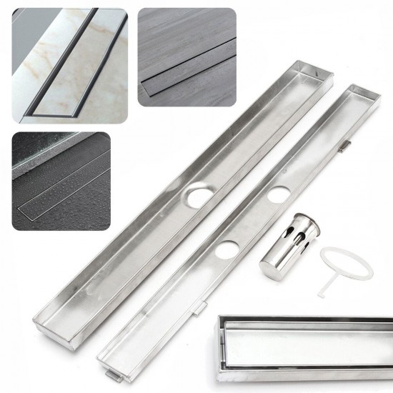 600-1000MM Stainless Steel Tile Insert Shower Grate Floor Drain Linear Bathroom