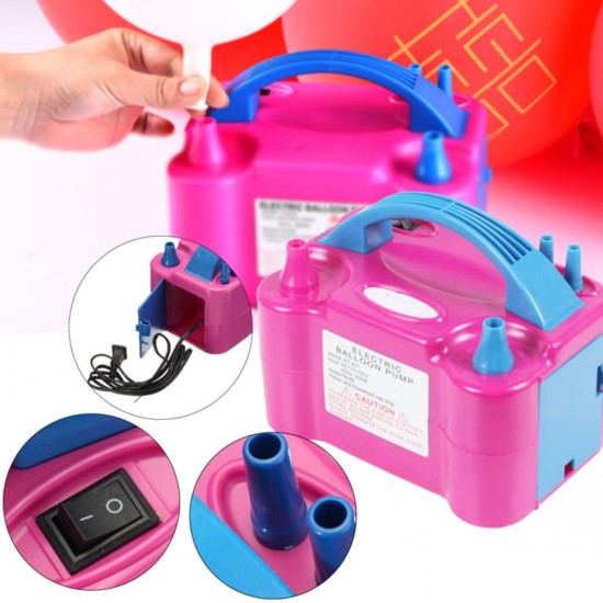 600W High Power Portable Electric Balloon Pump Two Nozzles Inflator Air Blower