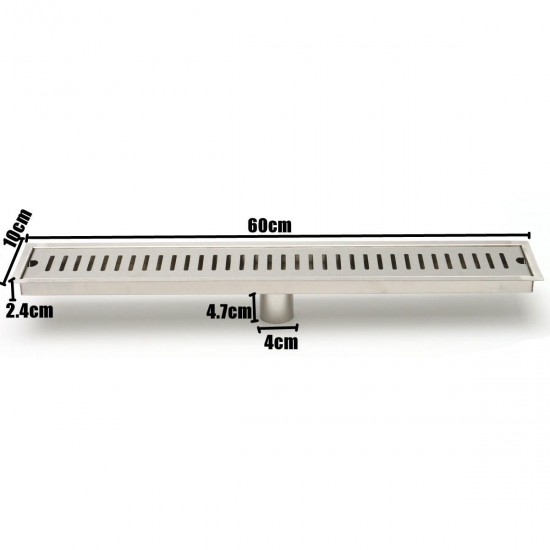 600mm Stainless Steel Drain Grate Brushed Insert Linear Bathroom Shower Floor Drain