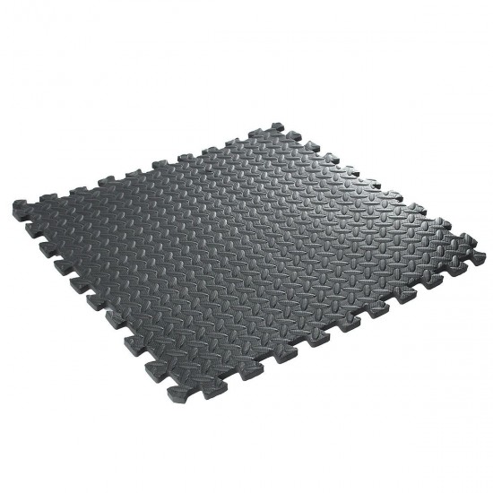 61x61cm EVA Foam Floor Interlocking Tile Mat Show Floor Gym Exercise Playroom Yoga Mat Black