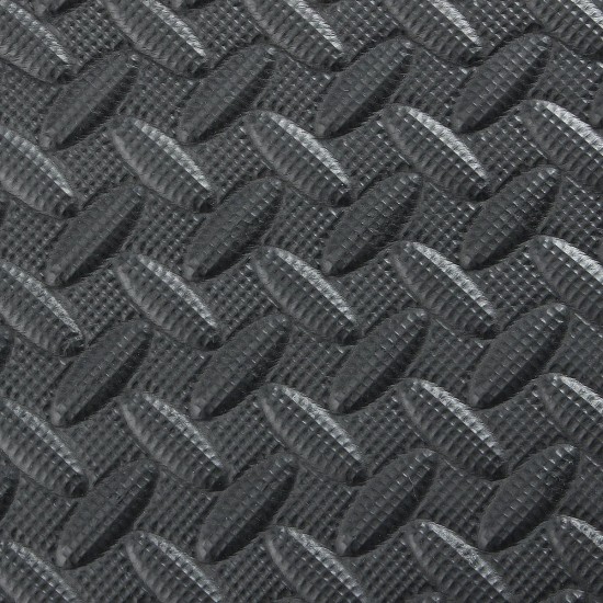 61x61cm EVA Foam Floor Interlocking Tile Mat Show Floor Gym Exercise Playroom Yoga Mat Black