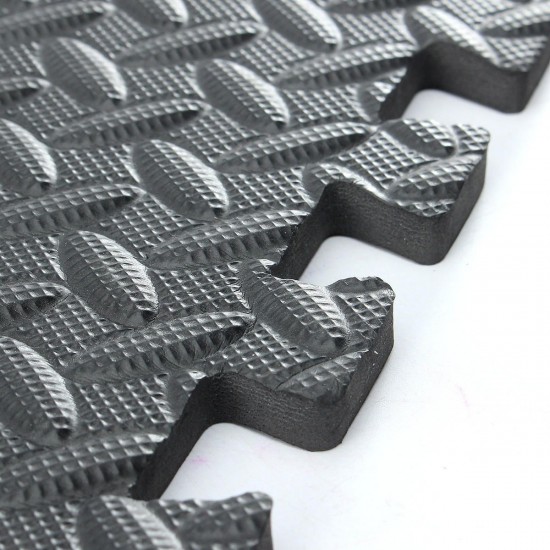 61x61cm EVA Foam Floor Interlocking Tile Mat Show Floor Gym Exercise Playroom Yoga Mat Black