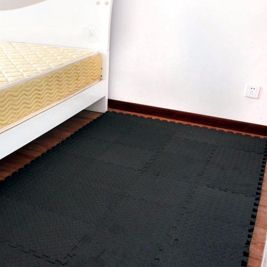 61x61cm EVA Foam Floor Interlocking Tile Mat Show Floor Gym Exercise Playroom Yoga Mat Black