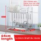 64/74/84/94CM Stainless Steel Kitchen Rack Dish Drain Shelf Drying Holder Over Sink