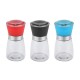 6.5×13cm Stainless Steel Manual Brushed Salt Mill Pepper Grinder Set Glass Bottles