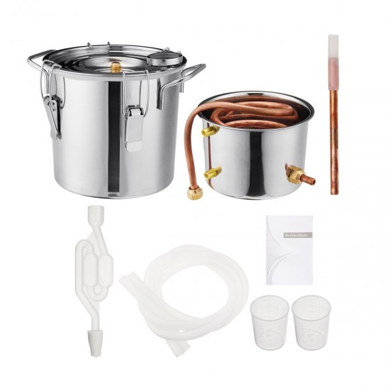 6L Alcohol Water Distiller Copper Fruit Liquor Making Tool Household Bar Sets Copper