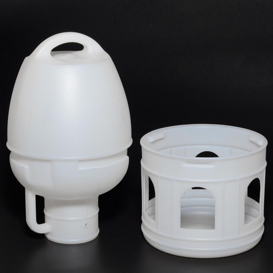 5L Removable White Plastic Automatic Drinker Water Feeder Dispenser Automatic Waterer Pigeons Birds