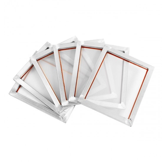 6Pcs 14''x10'' Aluminium Alloy Silk Screen Printing Frame w 110 White Mesh Count