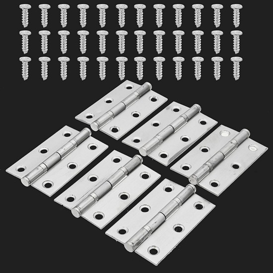 6Pcs 2.5Inch Stainless Steel Boat Marine Cabinet Butt Hinge With Screws