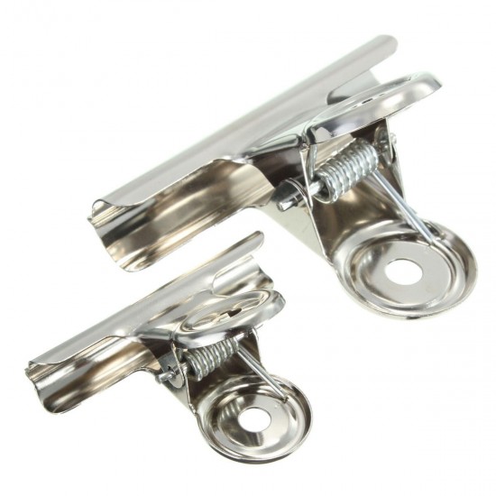 6pcs Stainless Steel Silver Bulldog Clips Money Letter Binder Paper File Clamps