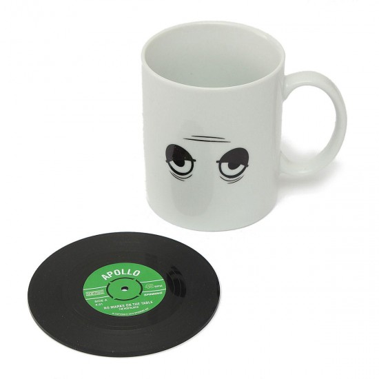 6pcs Vinyl Record Coaster Coffee Mug Holder Cup Mat Retro Placemat