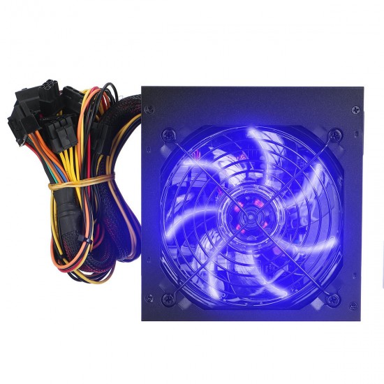 700W Power Supply 12cm Blue LED Fan 24 Pin PCI SATA 12V Computer Power Supply