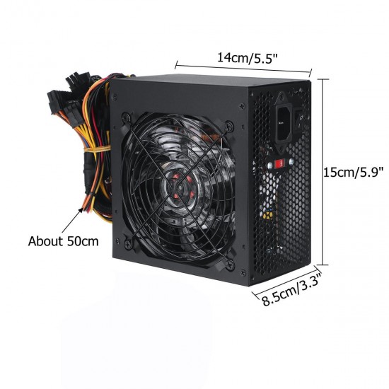 700W Power Supply 12cm Blue LED Fan 24 Pin PCI SATA 12V Computer Power Supply