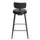 75/65/45cm Industrial Rustic Retro Metal Bar Stool Leather Back Counter Chair Decorations